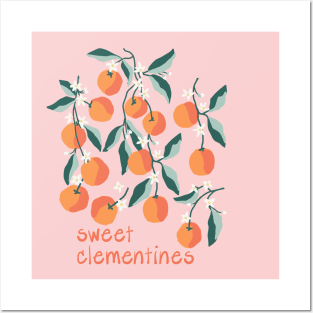 Sweet Clementines Pink Posters and Art